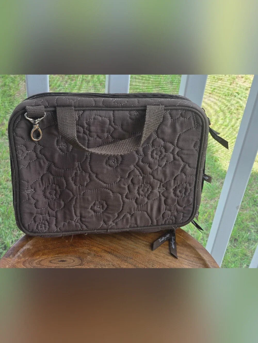 Vera Bradley Quilted Floral Cosmetic Organizer - Brown